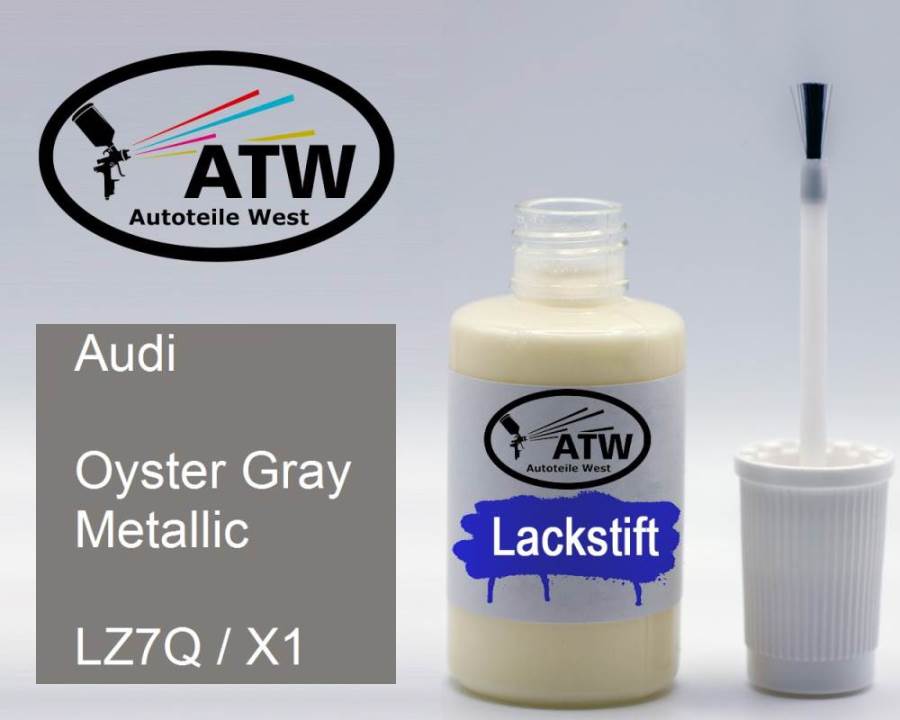 Audi, Oyster Gray Metallic, LZ7Q / X1: 20ml Lackstift, von ATW Autoteile West.